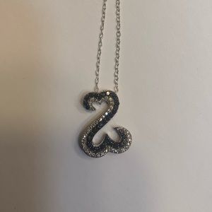 ZALES 14K White Gold Black & White Open Hearts